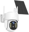 Solar Panel PTZ IP Camera WiFi 4MP 4G Video Surveillance Security Protection Built-in Battery Long Time Standby(4MP WiFi and 64G SD)