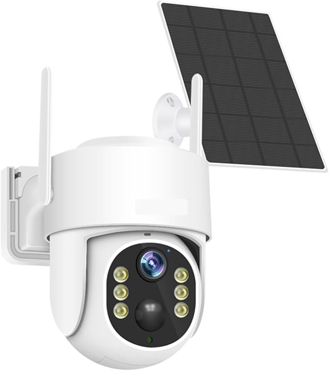Solar Panel PTZ IP Camera WiFi 4MP 4G Video Surveillance Security Protection Built-in Battery Long Time Standby(4MP WiFi and 64G SD)