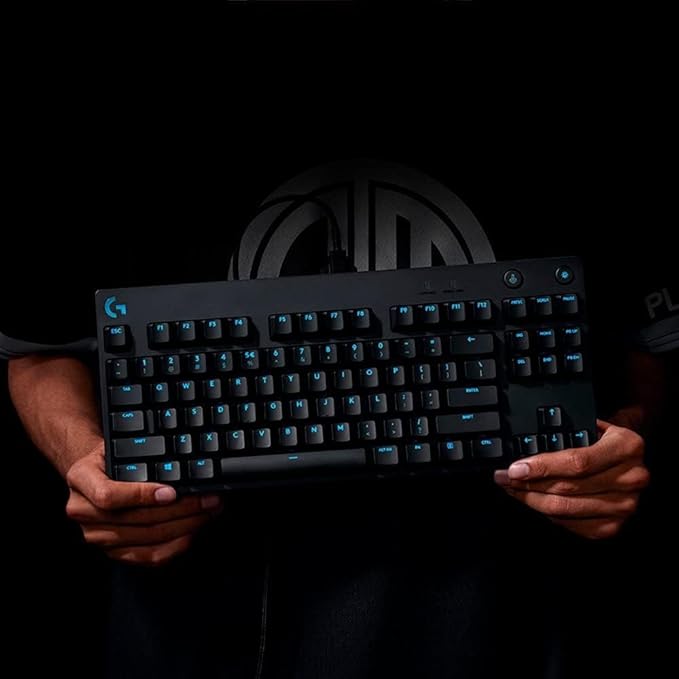 Logitech G Pro TKL Mechanical Wired Gaming Keyboard GX Blue Clicky Switch and LIGHTSYNC RGB Backlit Keys 12 programmable F-key macros Black - 920-009388 (Renewed)