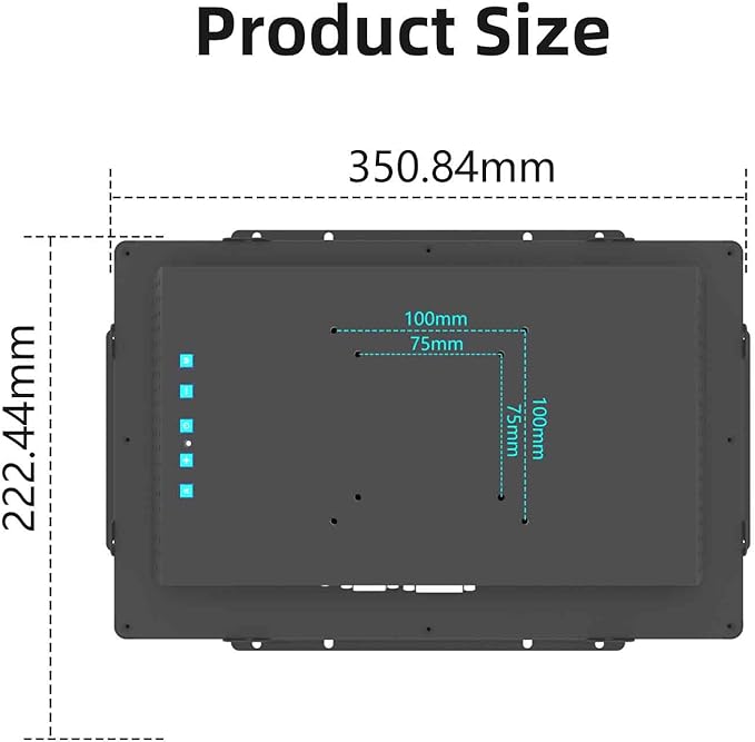 13.3-inch Industrial Touch Screen Monitor 10-Point Capacitive Open Frame Design Full HD 1920x1080 for Kiosk ATM Vending Machine (Embedded Mount IP65 Waterproof Front)