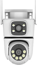 10MP Dual-Lens 5G WiFi Camera PTZ Outdoor 4K HD Dual Screen Home Security-Protection Camera Color Night Vision Surveillance(US Plug10MP NO SD Card)