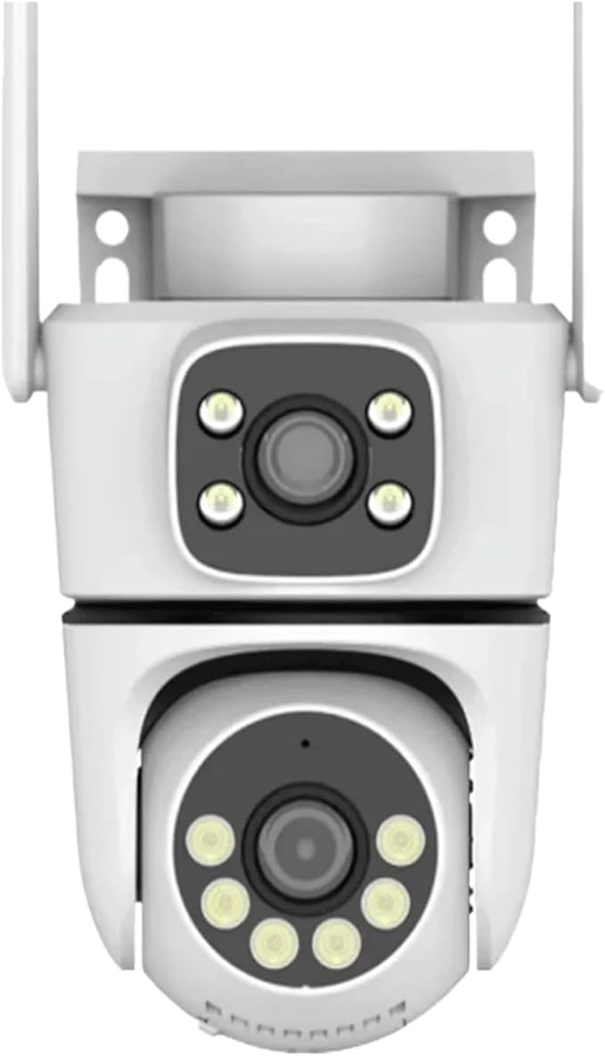 10MP Dual-Lens 5G WiFi Camera PTZ Outdoor 4K HD Dual Screen Home Security-Protection Camera Color Night Vision Surveillance(US Plug10MP NO SD Card)