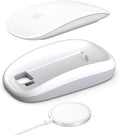 Magic Mouses Charger Base Wireless Charging Dock for Apple Magic Mouse 2 (Lighting) Ergonomic Wand Apple Mouse Grip with MagSafe Charging Support (White)Charger and Mouse not Included