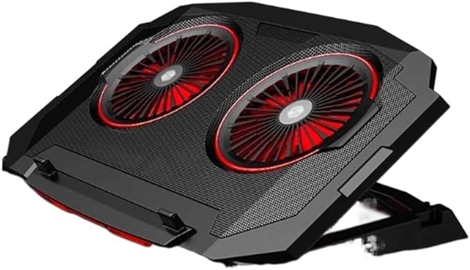 Laptop Fan Cooling Pad for 12-17.3 Laptops 2 Cooler Fans with Blue/Red Lights for Home and Office Use (Color : Blue Light) (Red Light)