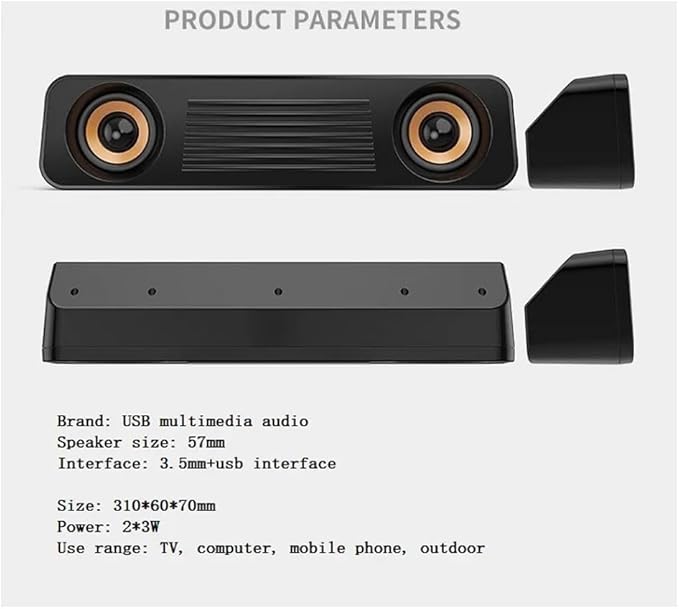 USB Wired Computer Speakers Desktop Soundbar Audio Speaker Multimedia Loudspeaker for PC Home Theater TV Stereo Surround Speaker