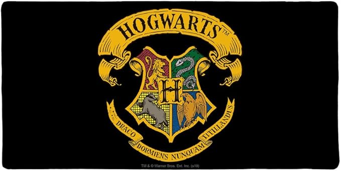Harry Potter Ilustrated Hogwarts Crest Large Gaming Mouse Pad Desk Mat with Stitched Edges Non-Slip Base for Gamer Home and Office 31.5 x 15.7