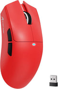 MAMBASNAKE Attack Shark X11SE Lightweight Wireless Gaming Mouse Tri-Mode 2.4G/USB-C Wired/BT 22K DPI PAW3311 Optical Sensor 59g 5 Programmable Buttons 300mAh Battery for PC/Mac(Red)