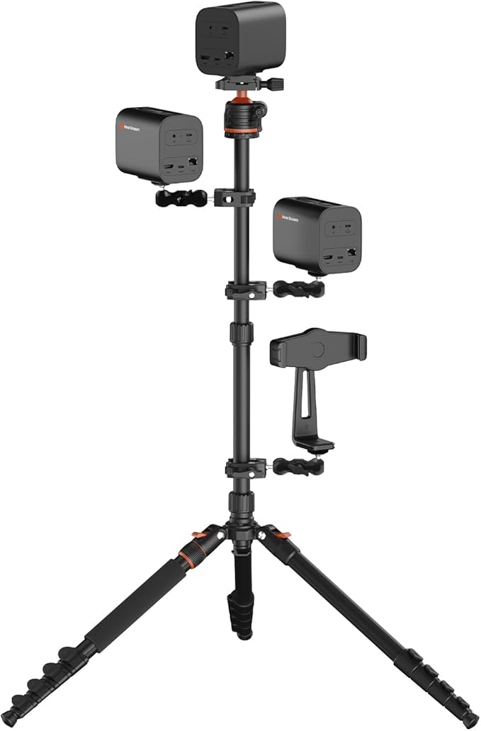 NearStream VM33 3-Pack 2K Wireless Streaming Camera Kit with 40X Hybrid Zoom Tripods (21”-72”) Super Clamps &amp Tablet Mount – Multi-Camera Bundle for Live Streaming Podcast Church Zoom &amp C