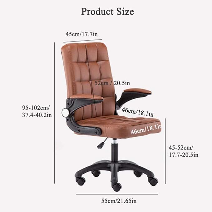 Office Computer Chair with Arms Desk Chair Computer Chairs Video Gaming Chair Swivel Chairs Kneeling Chair (Color : Brown)