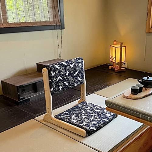 BTZHY Floor Chair Japanese Floor Chair Portable Folding Meditation Floor Chair Legless Lazy Chair Made of Solid Wood with Tatami Floor Chair with Backrest for Meditation