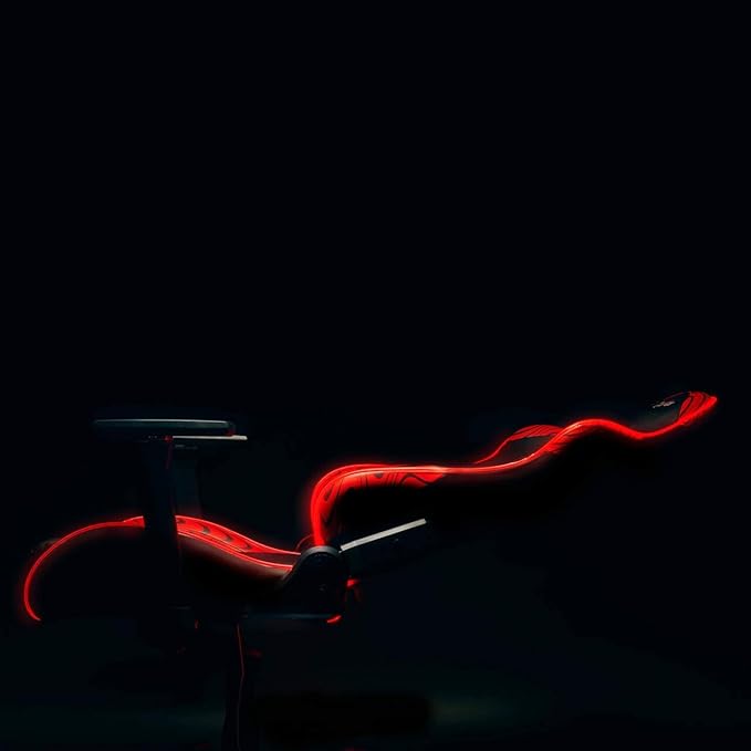 Clutch Chairz Throttle Series Pewdiepie Edition LED Gaming Chair - Premium Ergonomic Design Lumbar and Head Support Pillows - Black/Red