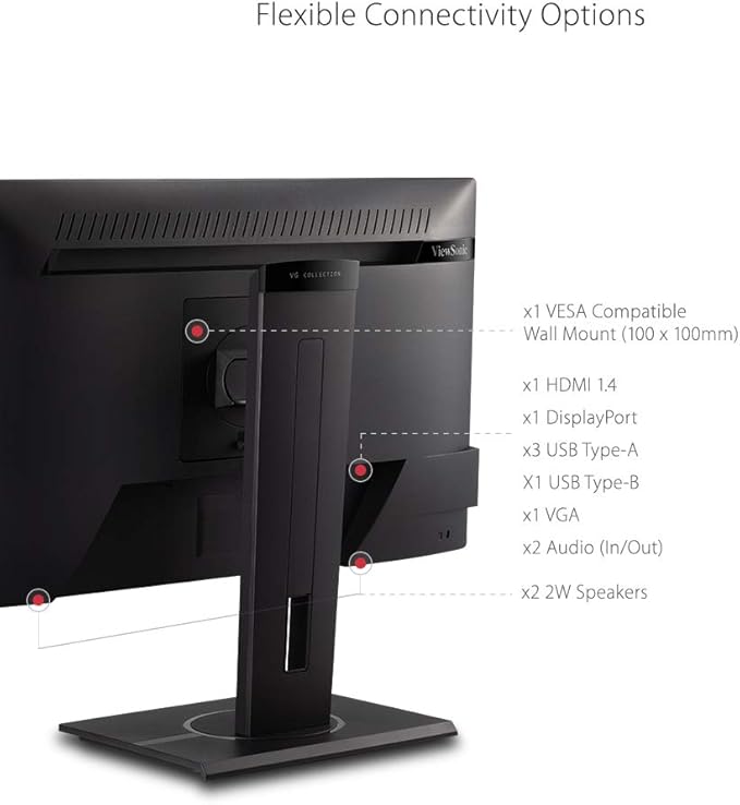 ViewSonic VG2440 24 Inch IPS 1080p Ergonomic Monitor with HDMI DisplayPort VGA USB (Renewed)