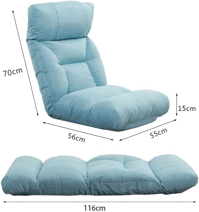 ELEFOCUS Floor Recliner Chair Meditation Chairs for Adult with Back Support Cute Folding Lazy Sofa Gaming Couch 330lbs Load(Blue)