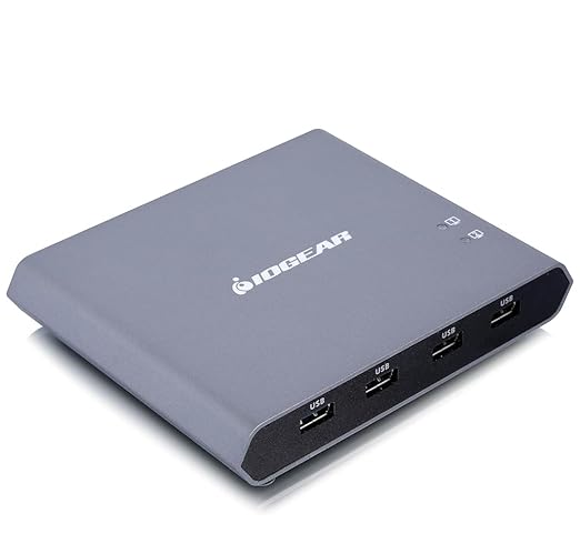 IOGEAR Access Pro Plus 2-Port USB-C KVM Switch 1 Monitor 2 Computers 4K 60Hz DisplayPort Output 4-Port USB Hub 100W Power Thunderbolt 3/4 Compatible Remote Switch (GCS1602CC)