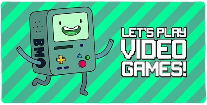 Adventure Time BMO Play Video Games Large Gaming Mouse Pad Desk Mat with Stitched Edges Non-Slip Base for Gamer Home and Office 31.5 x 15.7