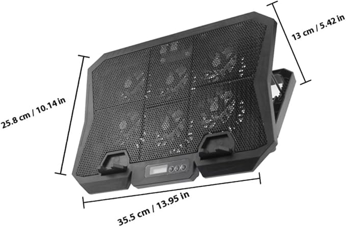 Laptop Cooling Pad with Variable Rate Fan 15.6-inch Silent Cooling Stand for Gaming and Office Laptops with Blue LED Light