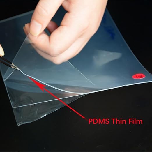 1PC 200mm x 150/300mm PDMS Silicone Film - High Temp Resistant Transparent for Flexible Electronics &amp Microfluidics(150x200mx0.3mm)