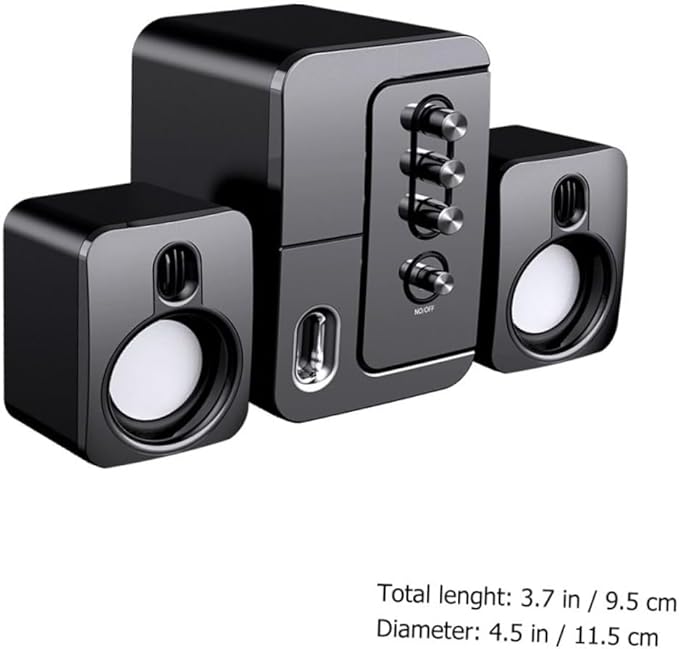 GALPADA USB Computer Speaker with 3D Surround Sound and Deep Bass Compact Black Desktop Speaker for Laptop and Home Office Use