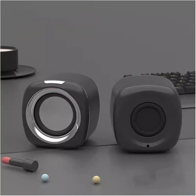 Computer Audio Desktop Wired Small Speaker Desktop Small Subwoofer Laptop Multimedia Speaker(E)