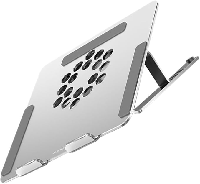 Aluminum Alloy Laptop Cooler Stand with Height Adjustable Cooling Fan Under 17.3 Inch Notebooks Silver Cooling Pad for Gaming Laptops and Office Use