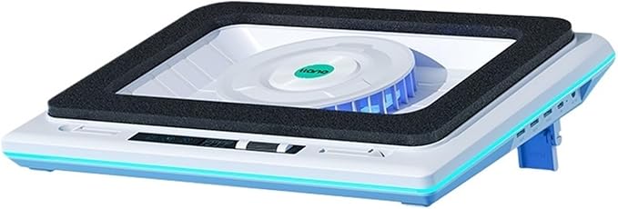 Gaming Laptop Cooling Pad Laptop Cooling Stand with 5.5inch External Cooling Fan Rapid Cooling Laptop 15.6-21inch(C White RGB Light)