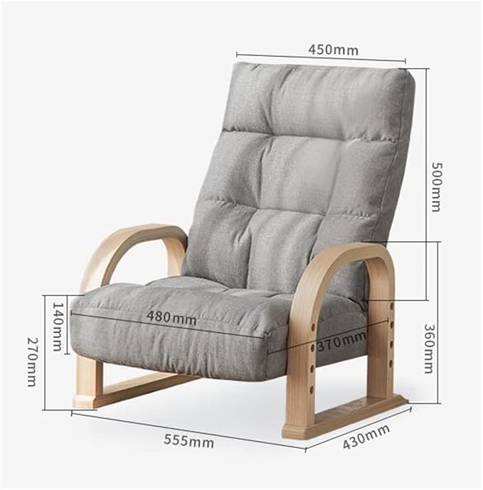 Office Chair Gaming Chair Computer Chair Wood Armchair with Reclining Backrest Recliner for Living Room Bedroom Adjustable Indoor Comfort Chair