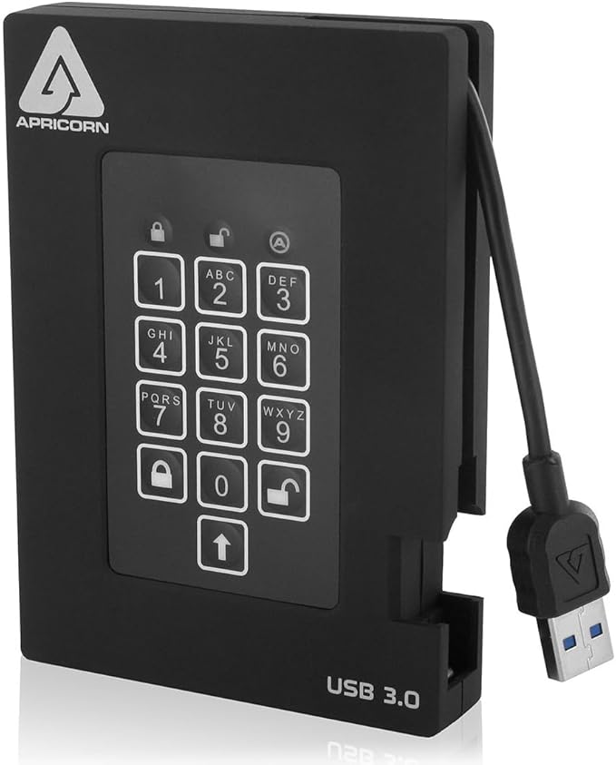 Apricorn Aegis Padlock Fortress - USB 3.0 A25-3PL256-1000F (R2) Portable HDD 1TB HD2125