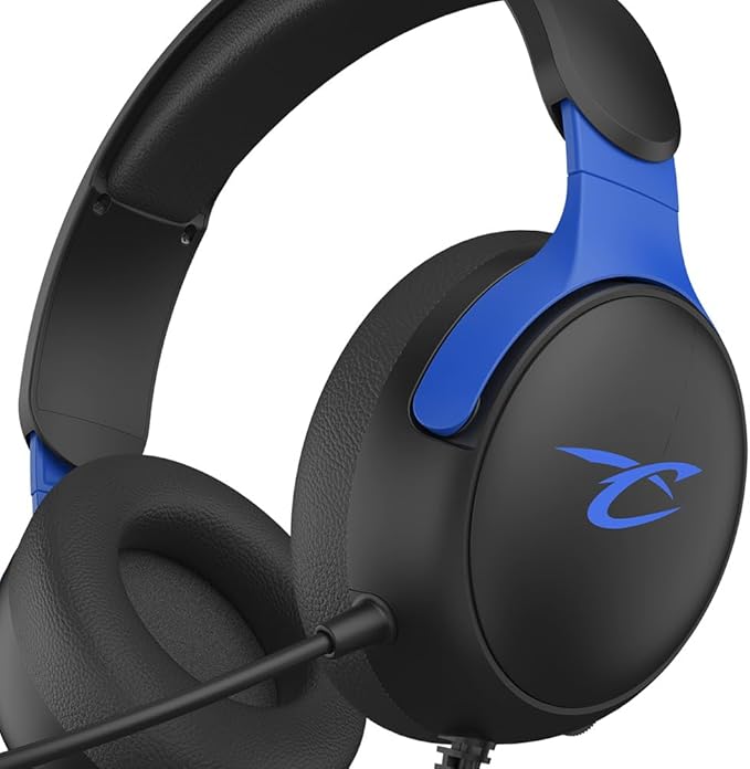 Subsonic - Astra gaming headset for PS5 PS4 PC Xbox gamer headset with 40 mm speakers tiltable microphone integrated volume control and mute button - Black and blue