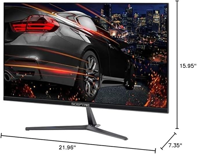 Sceptre E255B-1658A 25 FHD 1080p 165Hz 144Hz 1ms AMD FreeSync gaming LED Monitor 2x HDMI 2.0 1x DisplayPort RTS FPS Build-in Speakers Machine Black Metallic Black