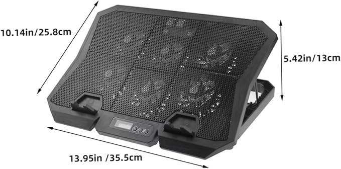 TEHAUX Laptop Cooler Fan Cooling Pad for Sturdy Stand for 15.6 Inches Heat Reduction for Smooth Performance