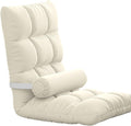 Floor Gaming Chair Convertible Lazy Sofa Chair with 5-Position Adjustable Backrest Meditation Chair Removable and Washable Chair Cover for Reading Meditating(White)