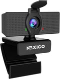 NexiGo N60 1080P Webcam with Microphone Software Control &amp Privacy Cover USB HD Computer Web Camera Plug and Play for Zoom/Skype/Teams Conferencing and Video Calling