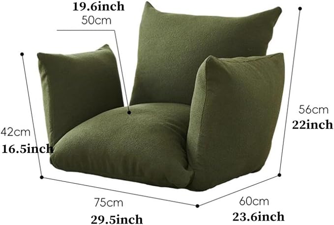 BTZHY Floor Chair Floor Chair Foldable Sleeper Chair Lazy Sofa Meditation Chair Window Chair with 5 Adjustable Positions Floor Chair Foldable with Adjustable Armrests Backrest (/Green)