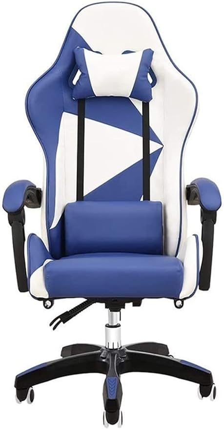 office chair E-sports Chair Ergonomic Video Game Chair Reclining Office Chair Lift Swivel Chair Computer Chair Office Desk Chair (Color : Blue White) needed