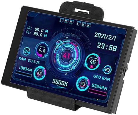 VBESTLIFE Computer Temp Monitor 3.5Inch Mini USB C PC Temperature Display CPU Data Monitor PC Sensor Panel Display for DIY Computer (Black)
