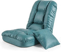 Floor Bed Sofa Chair for Bedroom Portable Padded Yoga ChairAdjustable Floor Chair with Back Support Gaming Chair Meditation Chair for Adult Thick Cushion Dark Green
