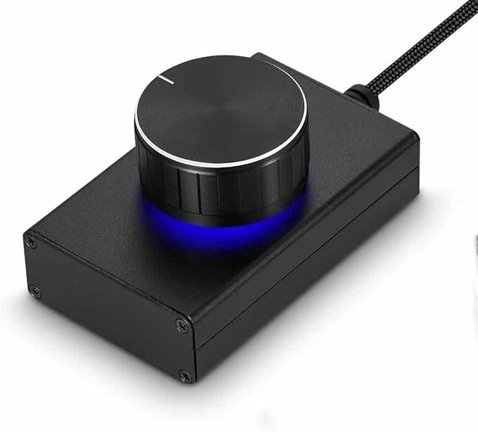Computer Speakers for Desktop New Mini USB Volume Controller for Computer Speaker Key Mute Lossless Audio Control Knob(E)