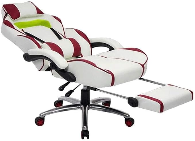 Racing Gaming Office Chair with Footrest and Lumbar Cushion Heavy Duty Ergonomic Reclining Executive Chair with Aluminum Alloy Base(Type a)