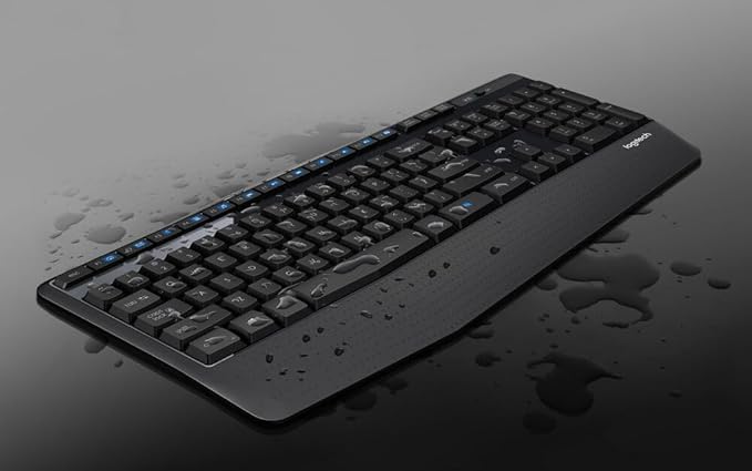 Logitech K345 Wireless Keyboard - Full-Sized Keyboard with Palm Rest 2.4 GHz Wireless USB Receiver - for PC Laptop