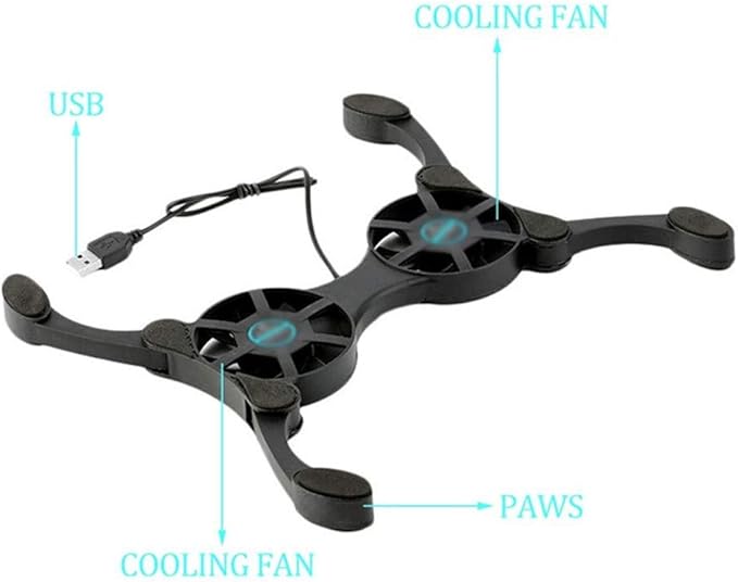 2pcs 70mm Universal Foldable USB Laptop Cooler Quiet Anti-Slip Heat Dissipation Cooling Fan Bracket for Most Laptop