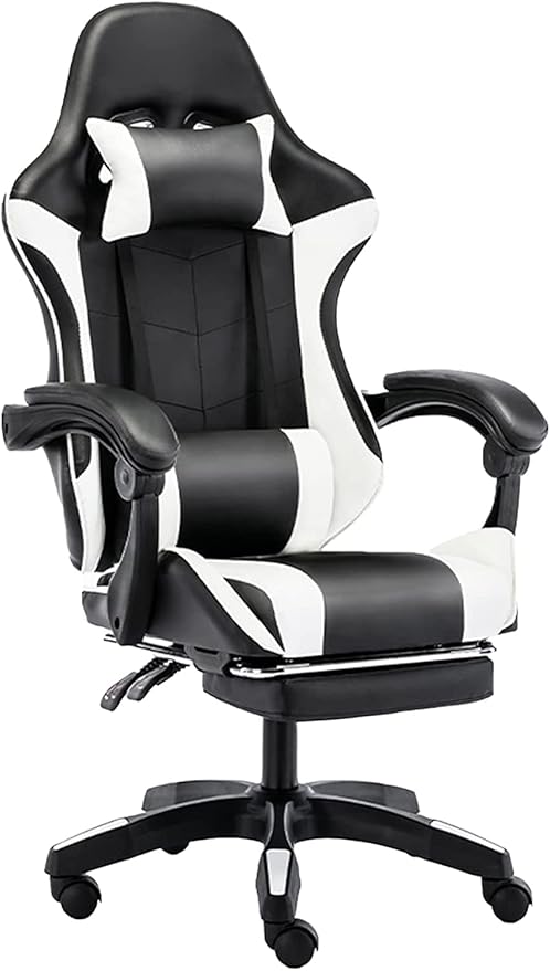 Gaming chair  Pro Gaming Chair with Arms and Wheels Ergonomic and Massage Computer Chair Home Adjustable Leisure Chair with FootrestExecutive Chair with Strong Load-bearing Capacity and Mobility M