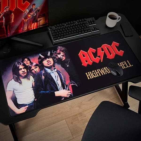 SUBSONIC - AC/DC Mouse Pad 35 in x 15.7 in - Gift ACDC Gaming Desk pad 90 cm x 40 cm - Official Licensed