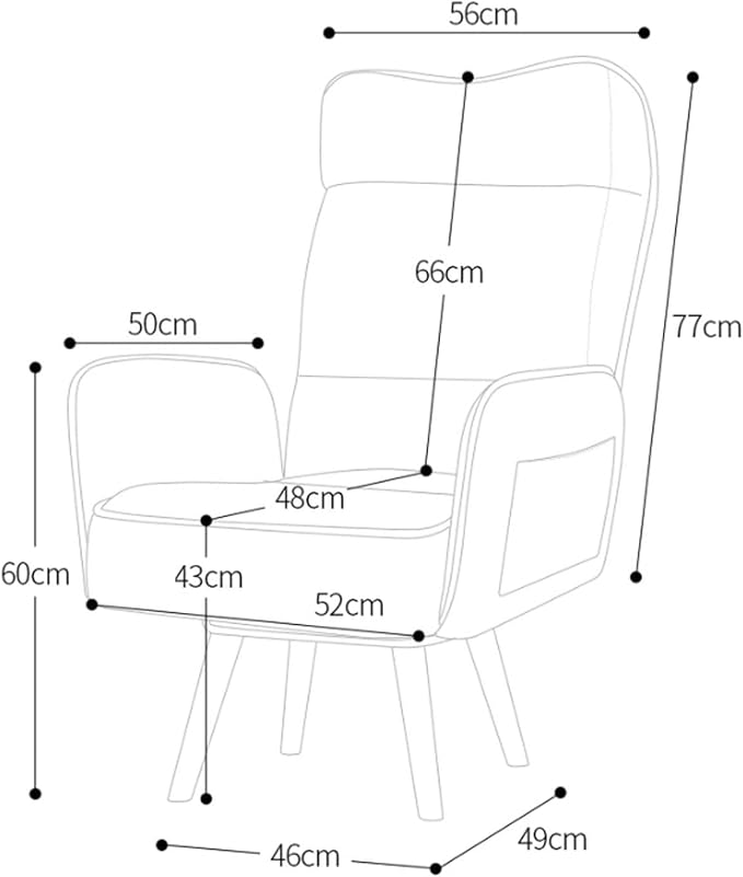 Gaming Chair 360-degree Swivel Home Office Chair High Back Recliner Office Chair with Padding Armrest and Adjustable Headrest for Bedroom (Size : 43cm)