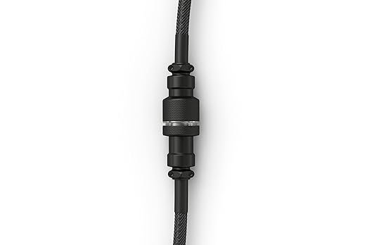 Glorious Coiled Keyboard Cable – Coiled USB C Cable Artisan Braided Cables for Mechanical Gaming Keyboard Coiled Cable -Custom Keyboard Cable (Black)