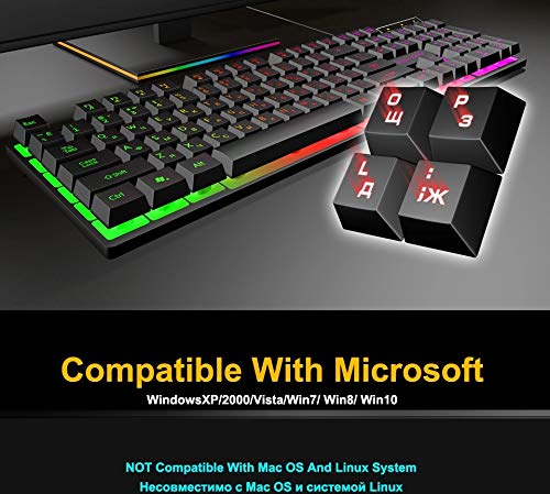 Gaming Keyboard Wired Mechanical Keyboards RGB Backlit USB 104 Keycaps Computer Game Ergonomic Russian Keyboards