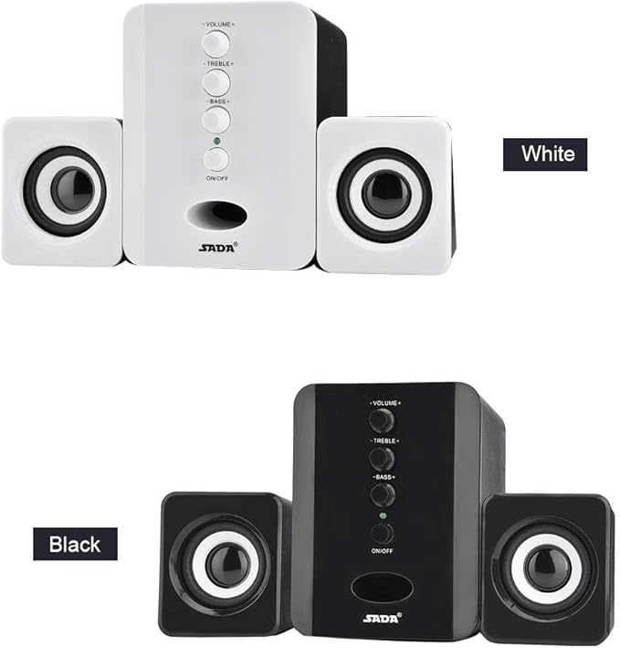 Bewinner Computer Speakers for Desktop or Laptop PC | USB-Powered Bookshelf Speakers - Active Near Field Monitors - Studio Monitor Speaker Bass Speaker High-Performance Loudspeaker (White)