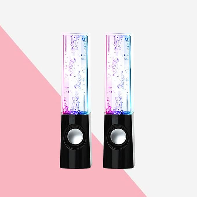 Mobestech 2-in-1 Music Fountain Speaker Computer Desktop Speakers Lights Water Spout Ideal for Home Events