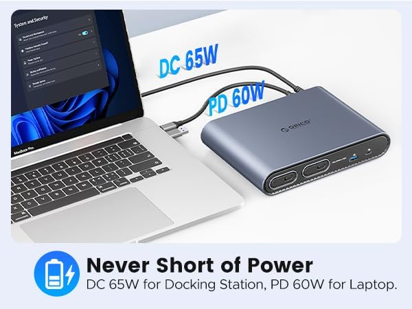 ORICO 10 in 1 USB-C Docking Station with Dual M.2 NVMe/SATA SSD Enclosure 10Gbps USB-C&ampUSB-A Dual HDMI 4K@60Hz 60W PD RJ45 Ethernet for MacBook Pro/Air (PTM2)