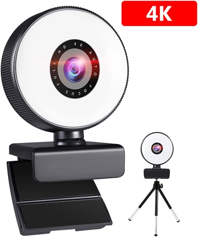 Web Camera Webcam 4K Mini Web Camera for PC Computer Laptop with Microphone Auto Focus Light Video Webcam 1080P 2K Live Web Cam Accessories for Gaming Video Calling Recording