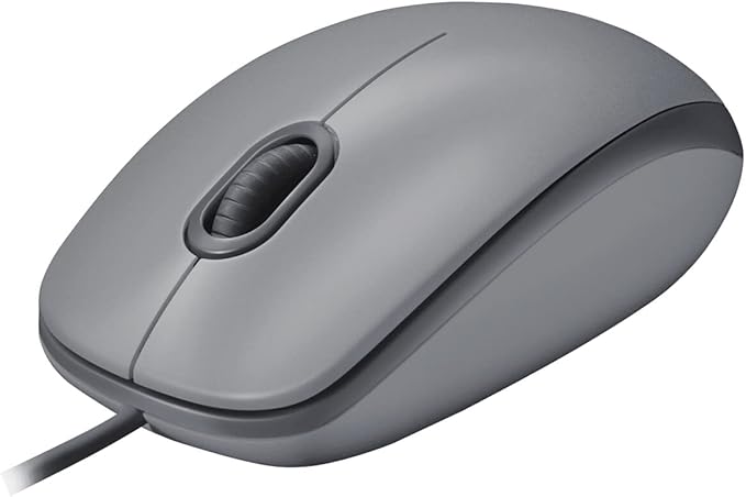 Logitech M110 Wired USB Mouse Silent Buttons Comfortable Full-Size Use Design Ambidextrous PC/Mac/Laptop - Grey